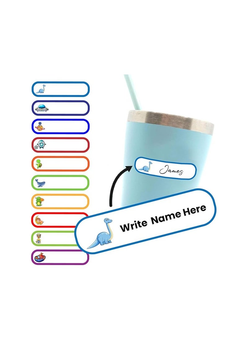 PRINTSHOP4ME - Pack of 10 Design labels for Boys - Stylish Back-to-School Label Stickers for Kids Boys - Waterproof Stickers for Kids - Fun Labels for Water Bottles - Tiffin Boxes - School Stationery - Image 1