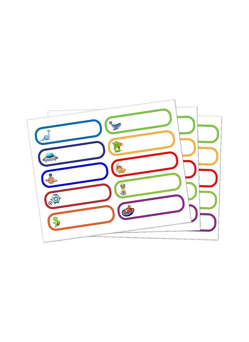 PRINTSHOP4ME - Pack of 10 Design labels for Boys - Stylish Back-to-School Label Stickers for Kids Boys - Waterproof Stickers for Kids - Fun Labels for Water Bottles - Tiffin Boxes - School Stationery - Image 1