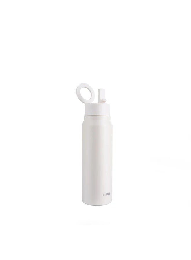 Tank Magnet 1000ml Bottle Smooth Insulated Stainless Steel for Cold Drinks, Leakproof - Cream - Image 2