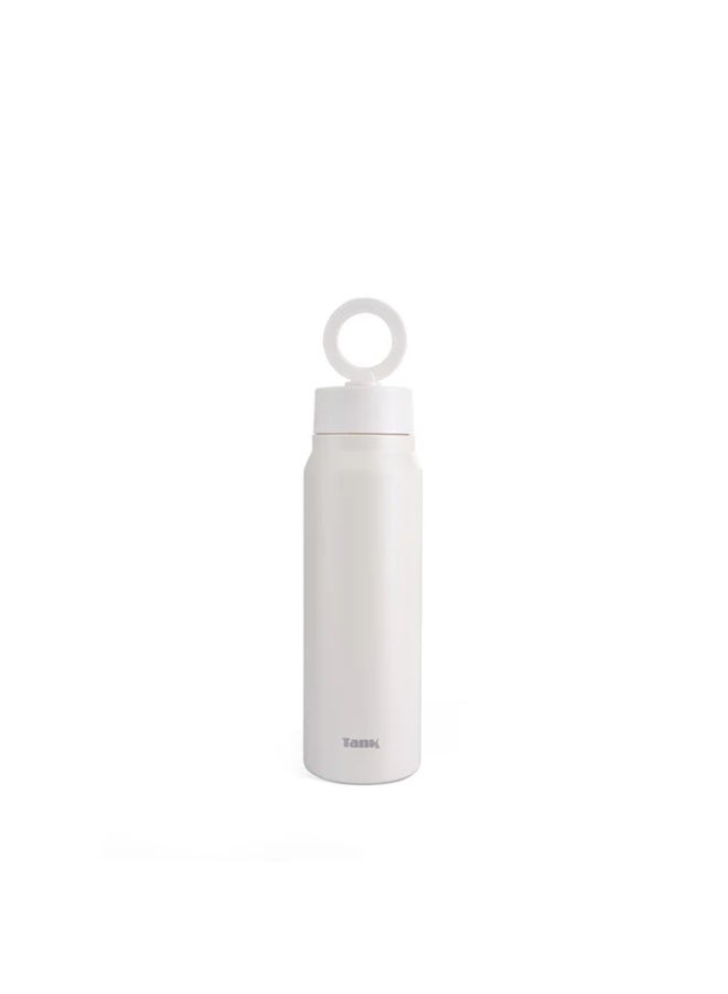 Tank Magnet 1000ml Bottle Smooth Insulated Stainless Steel for Cold Drinks, Leakproof - Cream - Image 1