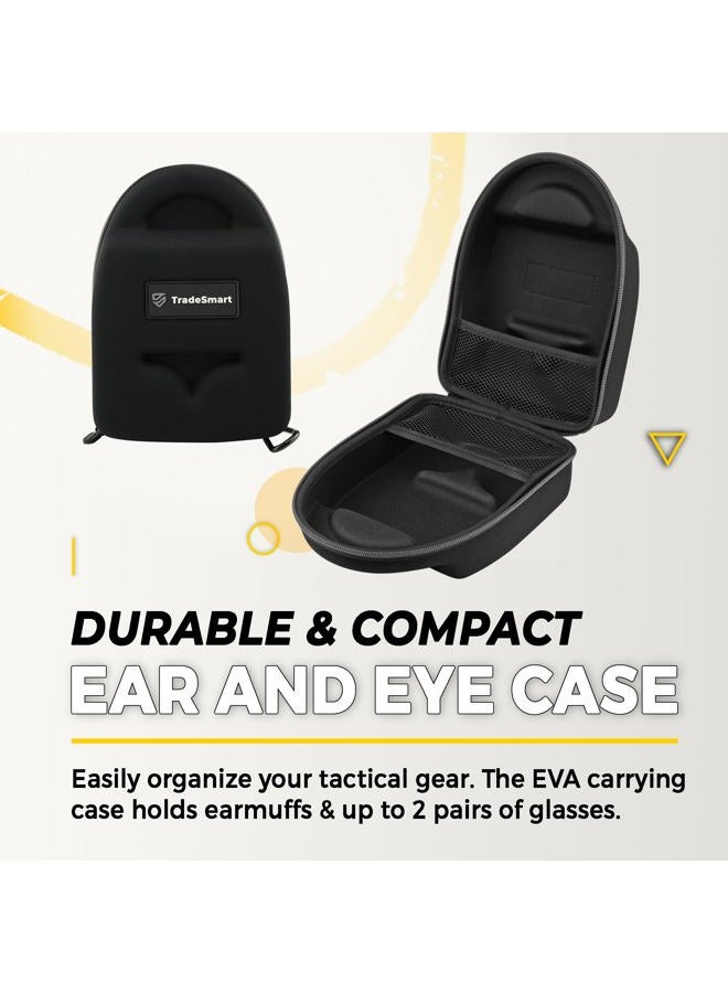 TradeSmart All-in-One Shooting Ear Protection - Comfort+ NRR 28 Earmuffs, Glasses & Earplugs + Carry Case - Image 5