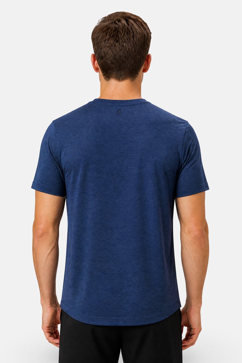 Gaiam Men Slim Fit Short Sleeve Training T-Shirt, Blue - Image 3