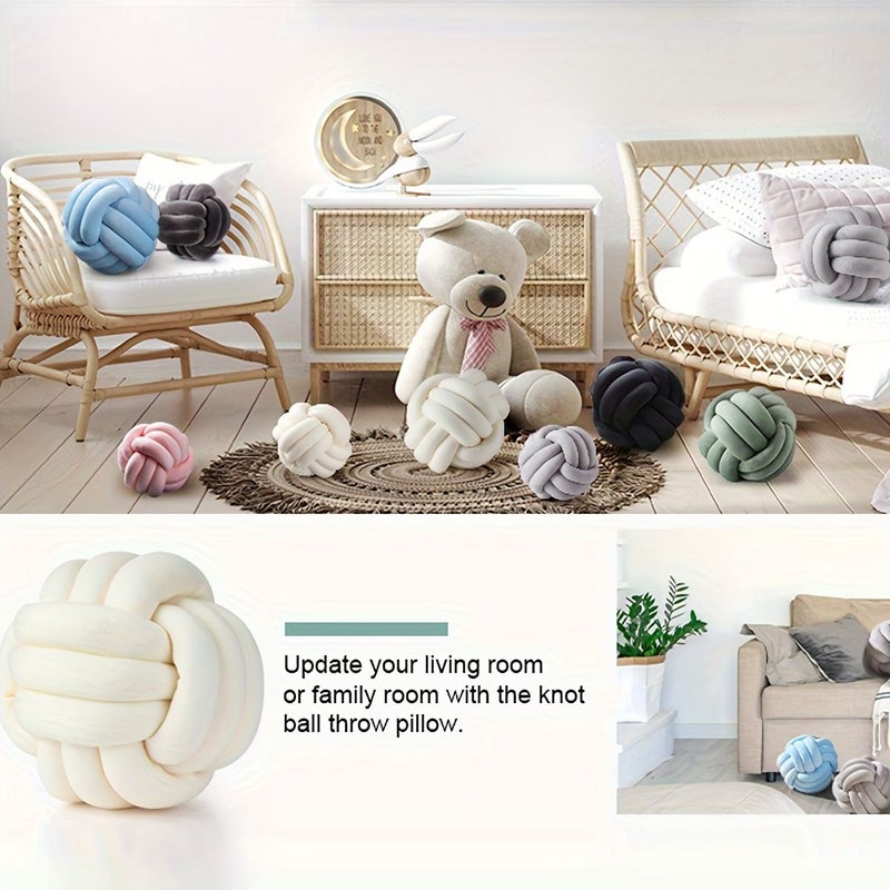 White Knot Ball Throw Pillow 7.87inch Wedding Birthday Party Gift - Image 2