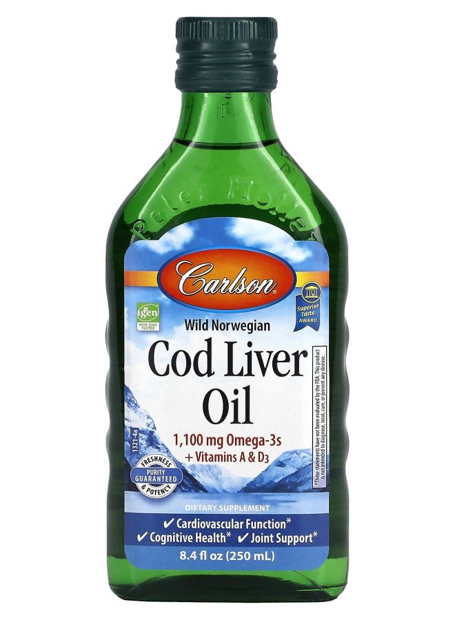 Carlson Wild Norwegian Cod Liver Oil 8.4 fl oz (250 ml)