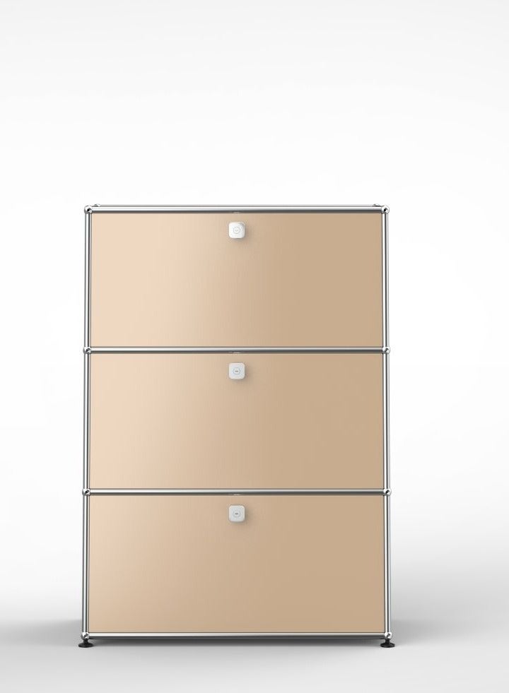 Konektra SYSTEM 01 Classic Highboard with 3 Drop-down doors, RAL 1019 Beige 