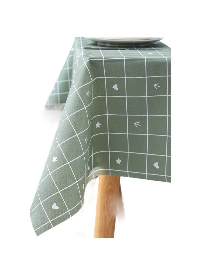 Avivi Aiwei Tablecloth, Waterproof, Oil-Proof, Scald-Proof, Washable, Dining Table Cover, Pvc Rectangular Coffee Table Cloth, Desk Tablecloth, 137*180, Luyuan - Image 1
