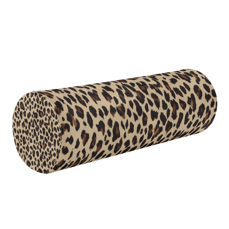 GUIJI Leopard Print Bolster Pillow, Round Pillow for Bed with Removable Washable Cover, Cylinder Pillows for Head, Neck, Back and Legs Cervical Neck Pillow Sleeping 5.5 x 17 Inch - Image 1
