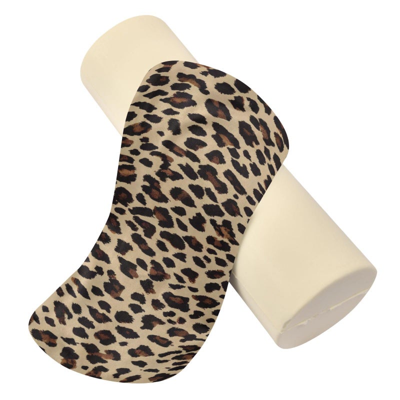 GUIJI Leopard Print Bolster Pillow, Round Pillow for Bed with Removable Washable Cover, Cylinder Pillows for Head, Neck, Back and Legs Cervical Neck Pillow Sleeping 5.5 x 17 Inch - Image 2