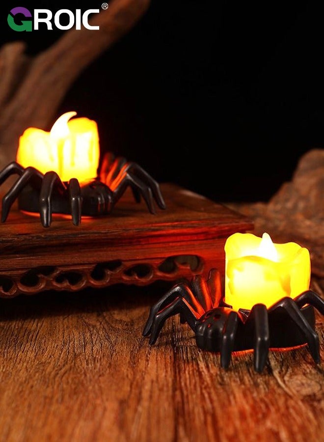 GROIC 6-Pack LED Candles Lights, Flameless Candles Flickering, LED Candles Tea Lights for Holiday Decor, Theme Party, Glow Spider Pumpkin Nightlight Atmosphere Ornaments Props  - Image 2