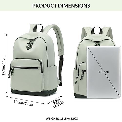Lohol Classic Backpack for Girls Boys Teens, Lightweight Daypacks for School and Travel (Green) - Image 3