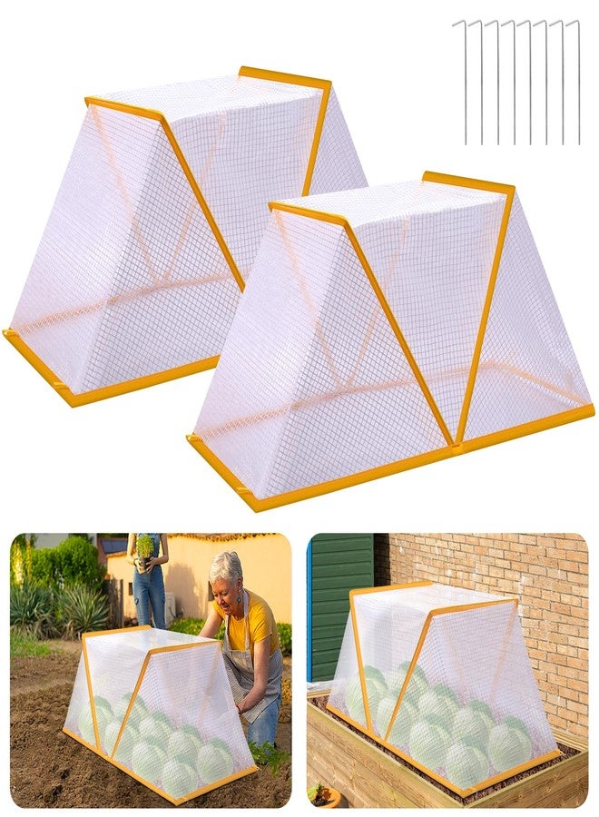 DECOHS 2 Pcs Garden Row Accelerator Plants Cover, 32.2" x 13" x 14.1" Foldable Raised Garden Beds Vegetable Rows Plant Protector, Plant Net Cage Guard Greenhouse Cover for Protect Vegetable Fruit from Animal - Image 1