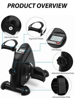 DBLEW Under Desk Mini Pedal Exerciser Bike Portable Foot Cycle Arm & Leg Peddler Machine Adjustable Resistance Small Stepper Fitness Training Equipment for Home Gym Physiotherapy for Women and Men  - Image 3
