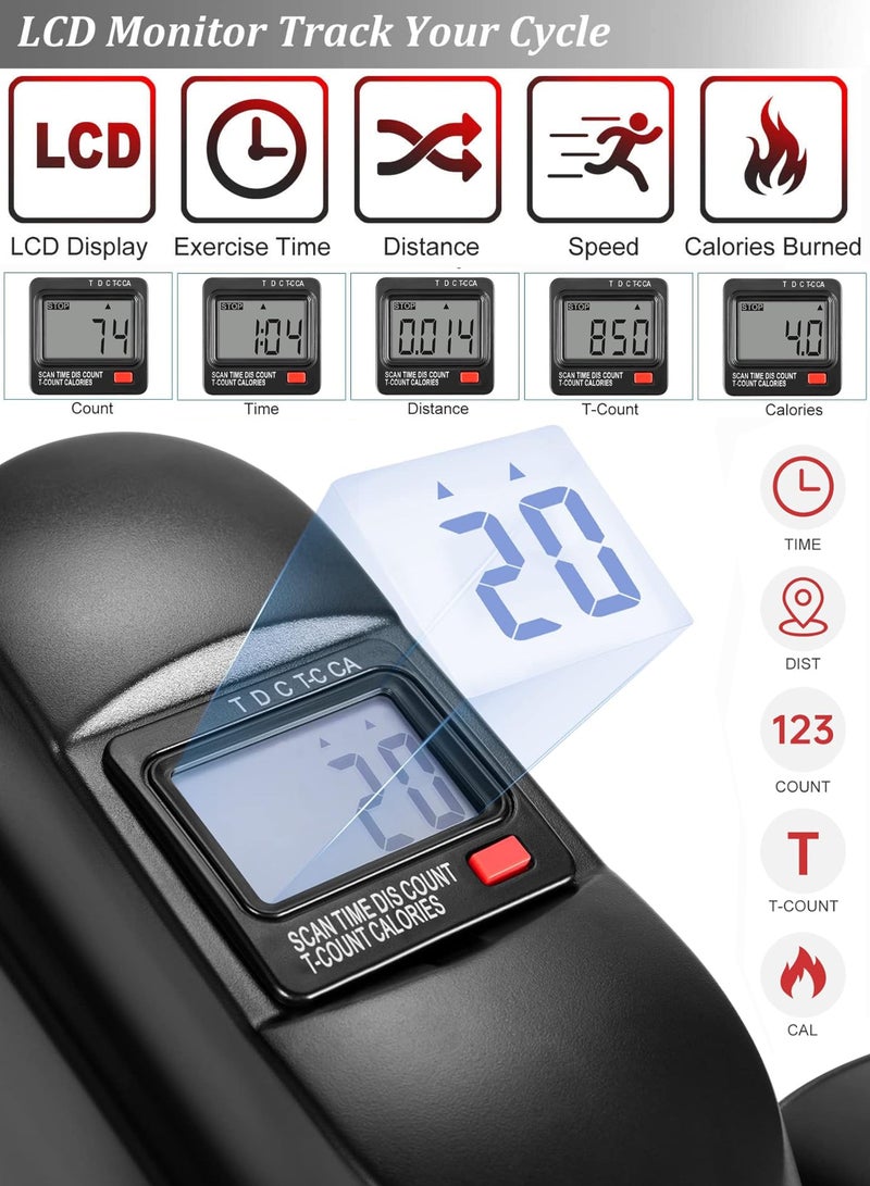 دي بلو دراجة تمارين صغيرة بدواسات للاستخدام تحت المكتب، جهاز بديال للأقدام والذراعين قابل للتعديل، معدات تدريب على اللياقة البدنية للاستخدام في المنزل والصالة الرياضية والعلاج الطبيعي للنساء والرجال - Image 4