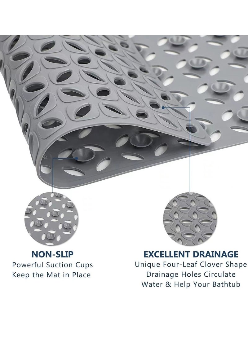 كوتيس 1 قطعة حمام غير قابل للانزلاق حصيرة دش TPE رمادي 70x40 سم - Image 3