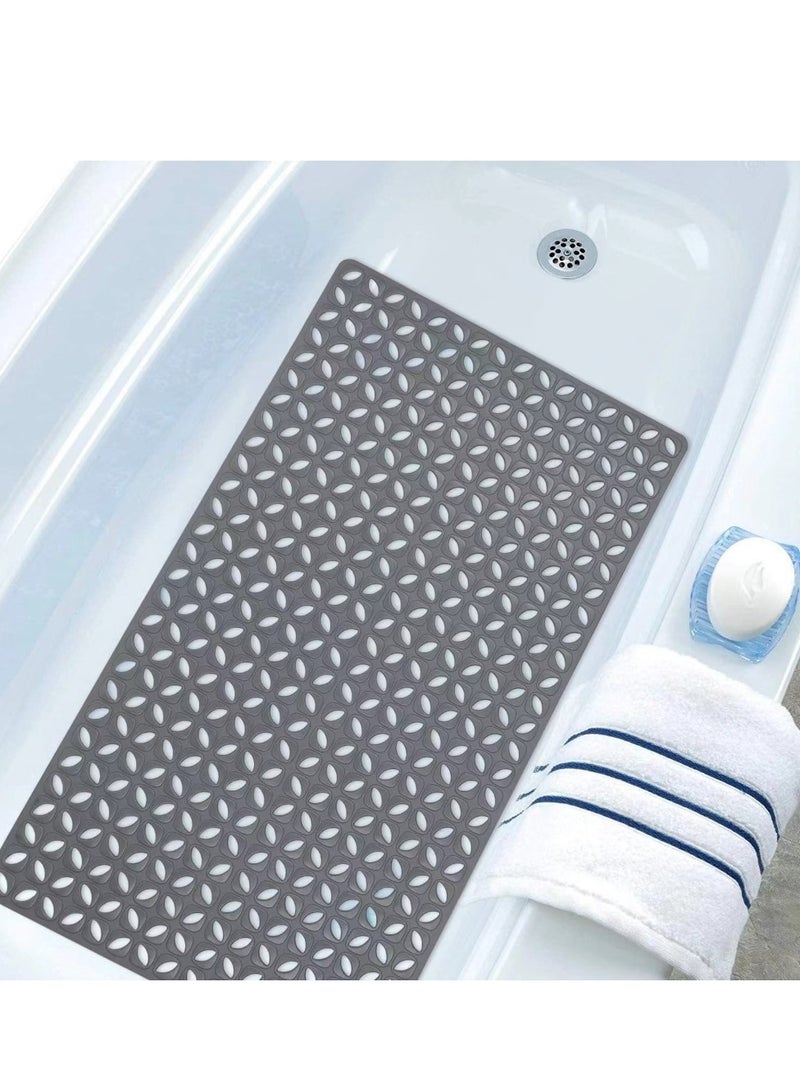 كوتيس 1 قطعة حمام غير قابل للانزلاق حصيرة دش TPE رمادي 70x40 سم - Image 2