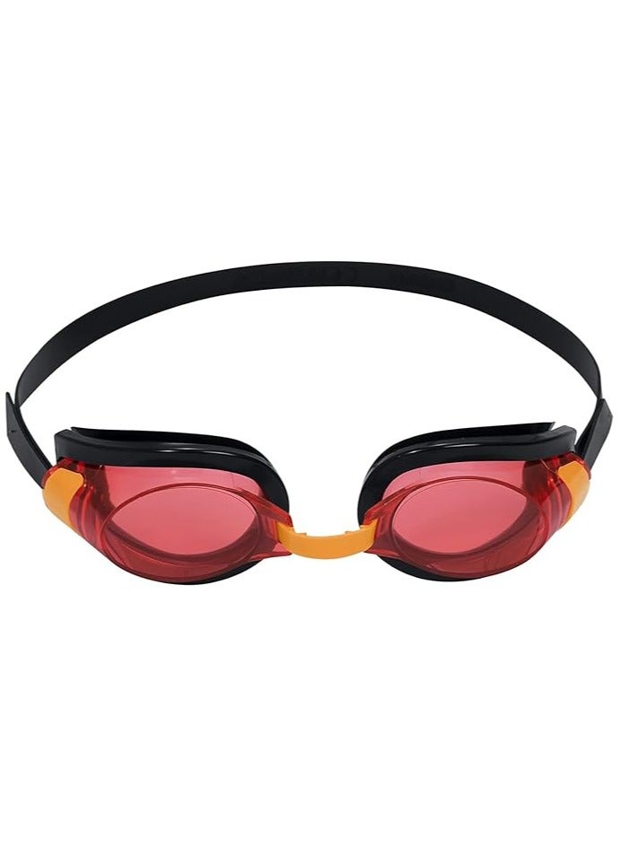 نظارة سباحة احترافية مضادة للضباب بإطار مريح – لون أحمر - Image 2