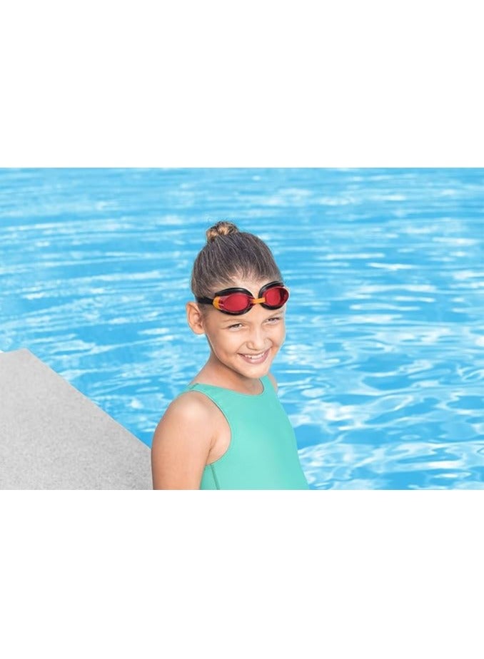 نظارة سباحة احترافية مضادة للضباب بإطار مريح – لون أحمر - Image 3