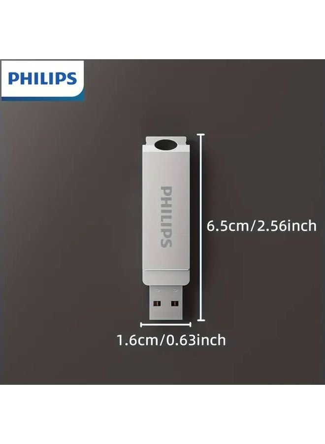 Philips Dual USB C Flash Drive 256GB Gray 2 in 1 Swivel Design 150MBs Transfer Speed - Image 3