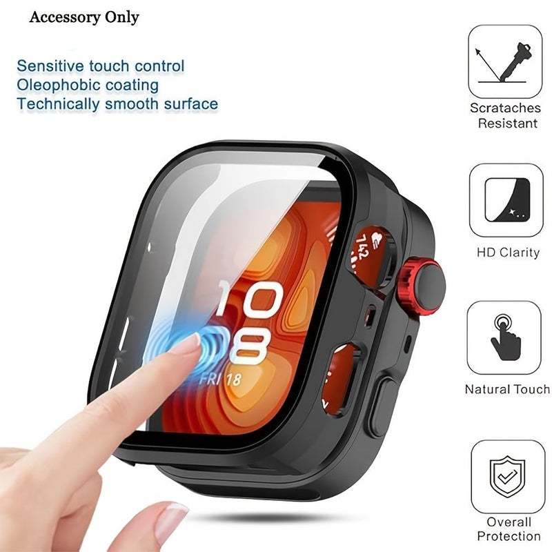 Compatible With Huawei Fit 4 Watch Case For HUAWEI Fit 4 Pro Ultra Thin Hard PC Cover With Tempered Glass Screen Protector Scratch Resistant Stylish Design Ivory White Plus Black Accessories Only Ideal Gift Choice - Image 4