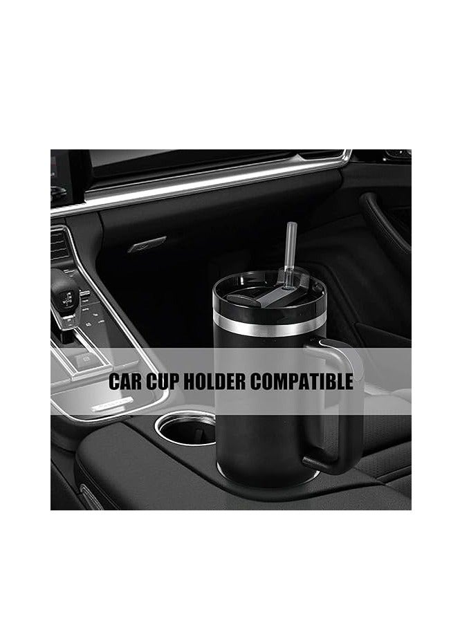 Spaceshoop Insulated Stainless Steel Water Bottle with Straw and Handle | Iced Coffee Travel Mug | Leak Proof Vacuum Quencher for Hot Iced Coffee | Gift for Anyone - Image 3