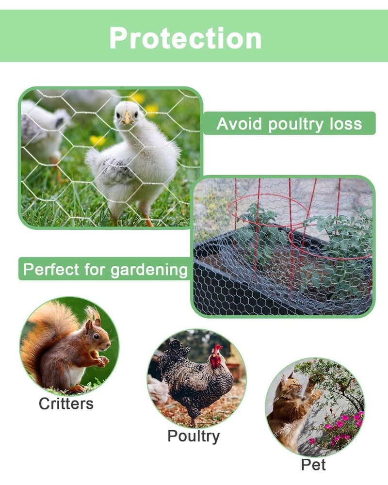 vensovo Galvanized Chicken Wire Mesh Roll 13.7" x 590", 0.8 Inch Hexagonal Poultry Netting Fence for Garden, Rabbits, Chicken Coop, Plant Protection & DIY Crafts - Image 4