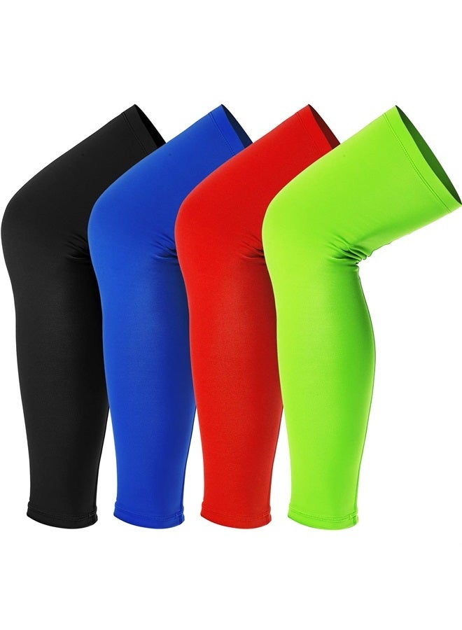 Skylety Leg Sleeves Compression Long Knee Sleeve for Men Women Sport Basketball Football (Mixed Colors,4 Pieces)