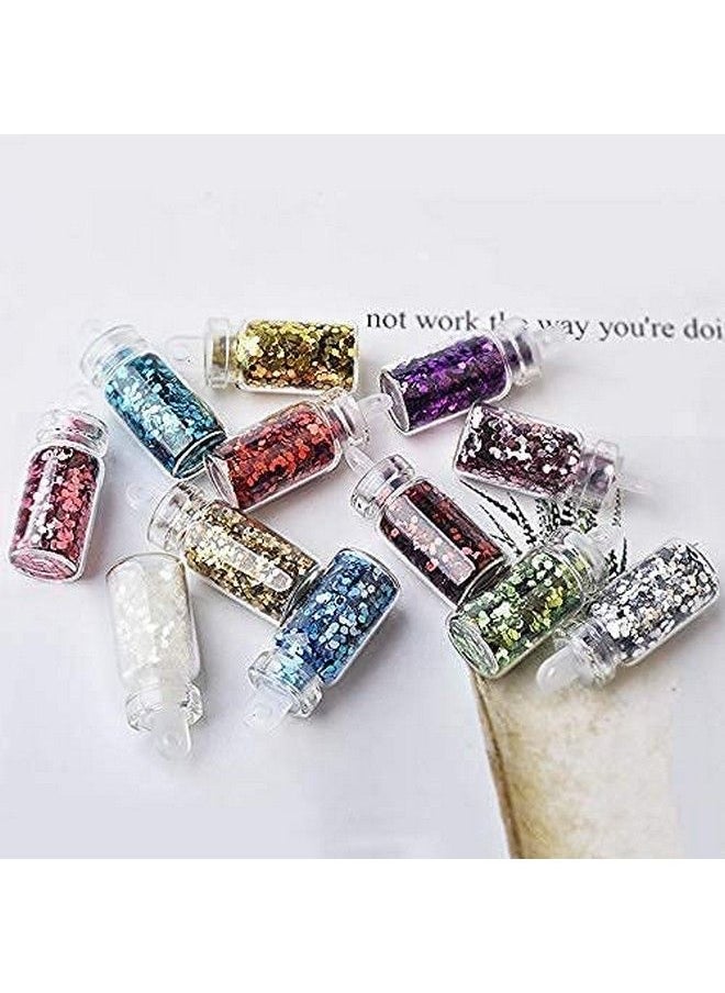 Qumeidie 3D Glitter Set Of Nail Decoration (Multicolor) Set Of 48 Bottles  - Image 5