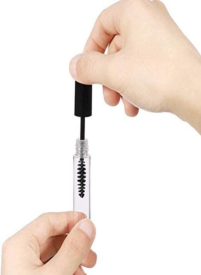 Vinayakart 5 Pcs 10ml Reusable Refillable Clear Empty Tube Bottle Mascara Container with Inner Plug And Mascara Brushes Avoid Leaking for DIY Eyelash Growth Treatment (10ml) - Image 3