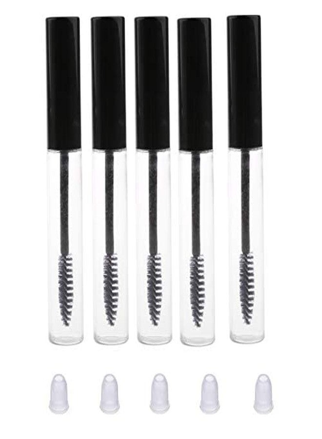 Vinayakart 5 Pcs 10ml Reusable Refillable Clear Empty Tube Bottle Mascara Container with Inner Plug And Mascara Brushes Avoid Leaking for DIY Eyelash Growth Treatment (10ml) - Image 2
