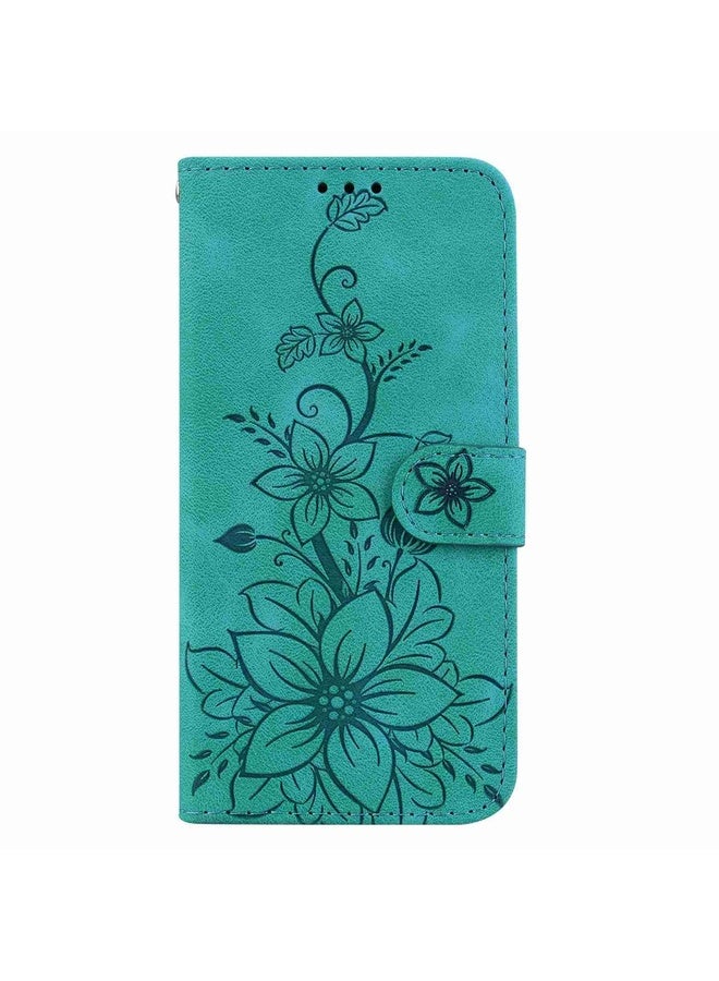 HuHa For Tecno Pova Neo 3 Lily Embossed Leather Phone Case(Green)  - Image 2