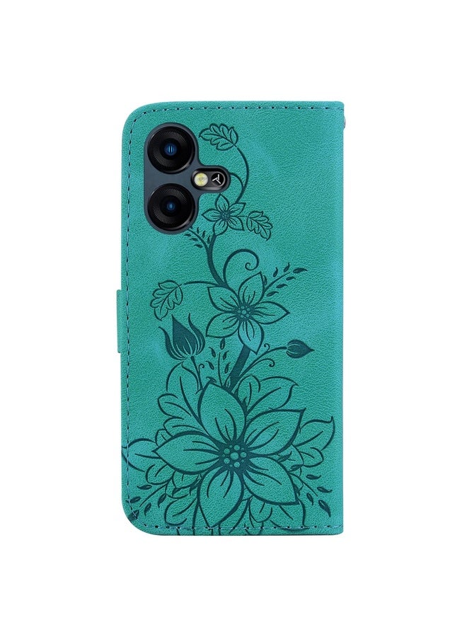 HuHa For Tecno Pova Neo 3 Lily Embossed Leather Phone Case(Green)  - Image 3