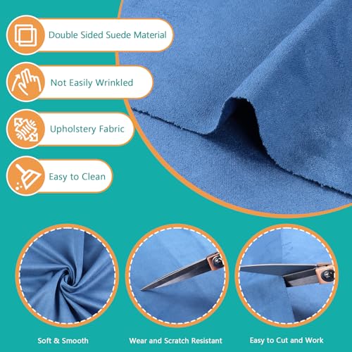 4Bang Upholstery Suede Fabric Soft & Smooth Suede Cloth Double-Sided Suede Material Furniture and Car Upholstery for Sofa,Chairs,Pillows,Vehicle Door Panel, Roof (36inchx60inch, Dark Blue) - Image 4