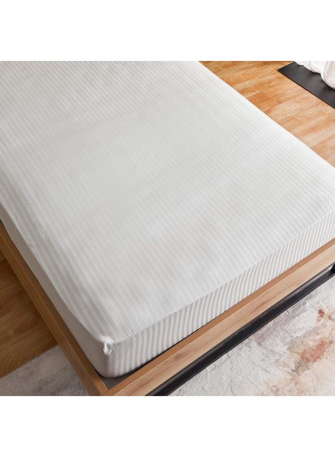Hamilton Single Bci Cotton Stripe Satin Cotton Fitted Sheet 90X200 Plus 30 Cm - Image 3