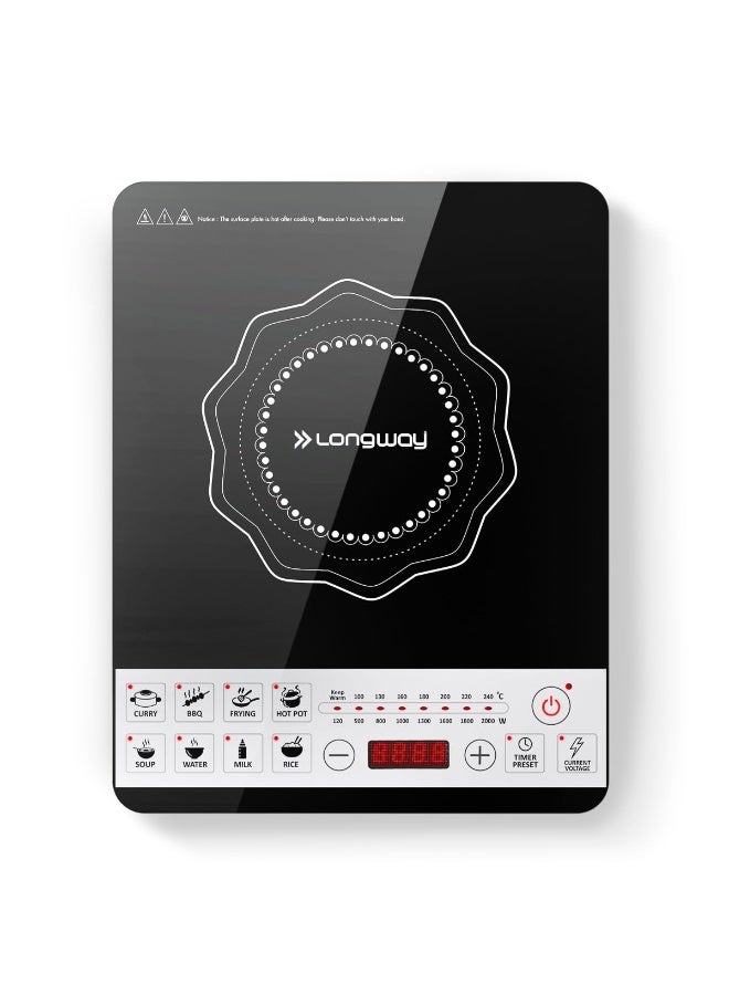 لونج واي Longway Cruiser IC 2000 W Induction Cooktop - Black,Push Button - Image 1