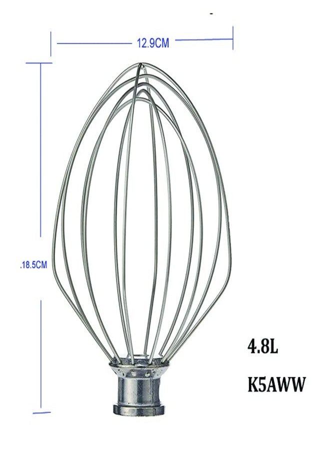 JOYSTAR جوستار 4.8 لتر وعاء رفع 6 أسلاك خفاقة (K5AWW)، متوافق مع خلاط كيتشن إيد K4SS، K5(A)، K5SS، KG25G7X، KG25H0X (5 كوارت) - Image 5