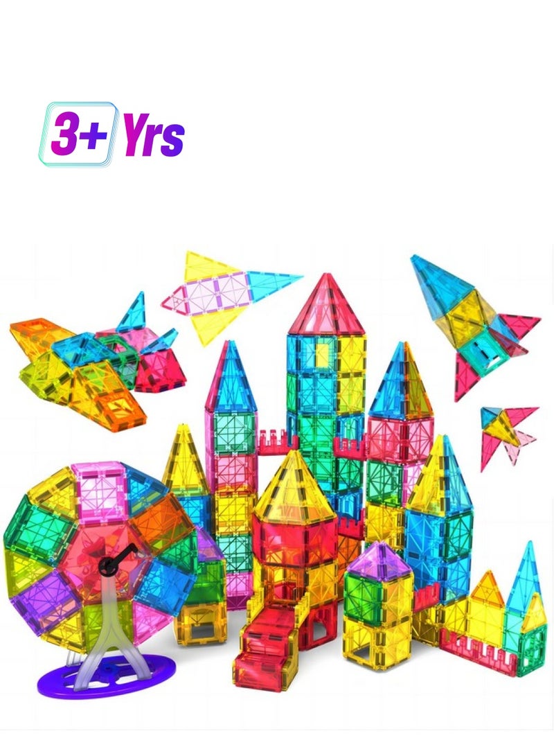 Jasonwell Magnetic Tiles Building Blocks Set For Boys Girls Preschool Educational Magnet Construction Kit Stacking Stem Toys Christmas Birthday Gifts For Kids Toddlers 3 4 5 6 7 8 9 10 + Year Old  - Image 1