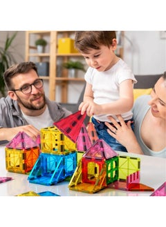 Jasonwell Magnetic Tiles Building Blocks Set For Boys Girls Preschool Educational Magnet Construction Kit Stacking Stem Toys Christmas Birthday Gifts For Kids Toddlers 3 4 5 6 7 8 9 10 + Year Old  - Image 2