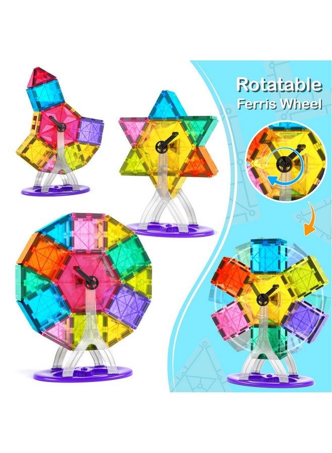 Jasonwell Magnetic Tiles Building Blocks Set For Boys Girls Preschool Educational Magnet Construction Kit Stacking Stem Toys Christmas Birthday Gifts For Kids Toddlers 3 4 5 6 7 8 9 10 + Year Old  - Image 3