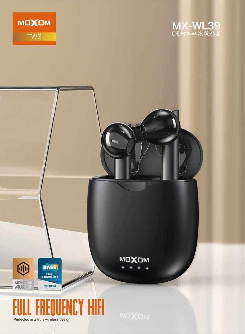 MOXOM MX-WL39 Bass Pro Wireless Bluetooth 5.1 Earbuds with Charging Case HIFI Handsfree TWS Earbud Earphone - Image 3