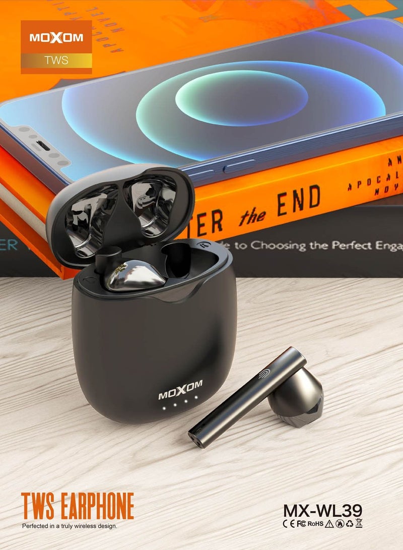 MOXOM MX-WL39 Bass Pro Wireless Bluetooth 5.1 Earbuds with Charging Case HIFI Handsfree TWS Earbud Earphone - Image 4