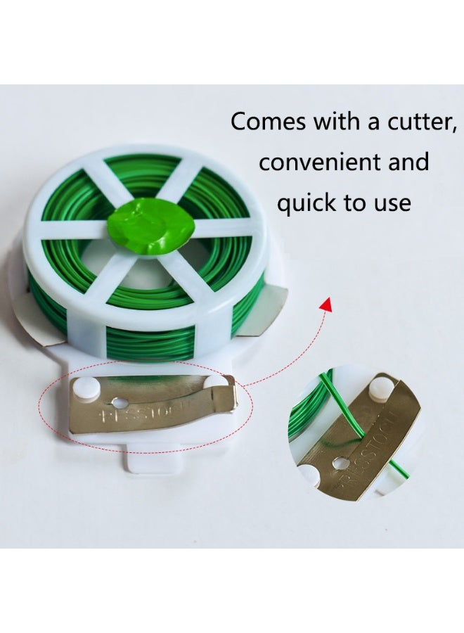 1 Piece Durable Garden Plant Ties with Built-in Cutter - 20m Portable Tie Ties, Reusable Green Garden Wire for Climbing Plants and Vine Supports - Easy-to-Use Gardening Tools - Image 3