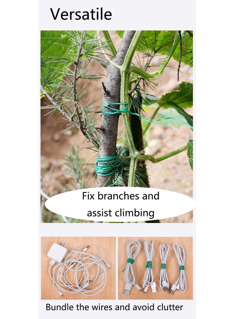 1 Piece Durable Garden Plant Ties with Built-in Cutter - 20m Portable Tie Ties, Reusable Green Garden Wire for Climbing Plants and Vine Supports - Easy-to-Use Gardening Tools - Image 5