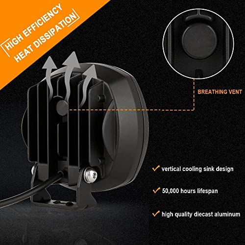 BIGLION.X 5Inch 160W Round Led Driving Lights Off Road Spot Lights Offroad Driving Light Bar 18800LM with Wiring Harness Waterproof IP69K 12V 24V for Pickup Trucks ATV UTV SUV - Image 5