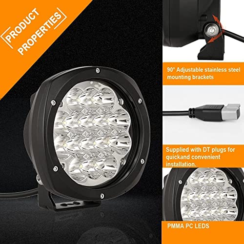 BIGLION.X 5Inch 160W Round Led Driving Lights Off Road Spot Lights Offroad Driving Light Bar 18800LM with Wiring Harness Waterproof IP69K 12V 24V for Pickup Trucks ATV UTV SUV - Image 3
