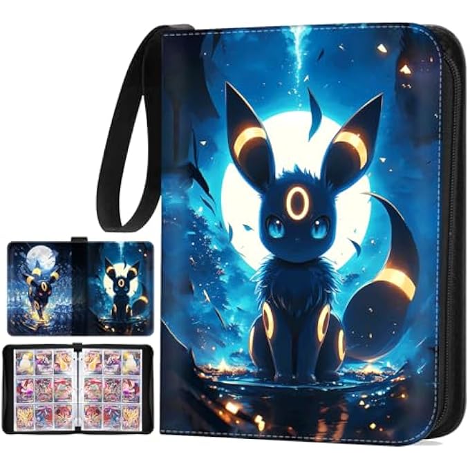Pikachu SCRAPBOOK FOR CARDS, PU PORTABLE TRADING CARD ALBUM, CARDS SCRAPBOOK WITH ZIP, 50 PAGES 900 CARDS CAPACITY COLLECTOR FOLDER BOOK, GIFTS FROM COLLECTORS AND CHILDREN - Image 1