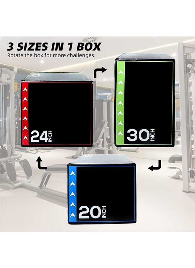 LENND 3 in 1 Extra Firm Soft Plyometric Box Foam Plyometric Box 75cmx61cmx51cm, Heavy Duty High Density Foam Jumping Box 3 Sizes with ,PVC Cover Platform for Home Gym Fitness 200kg Weight Capacity  - Image 5