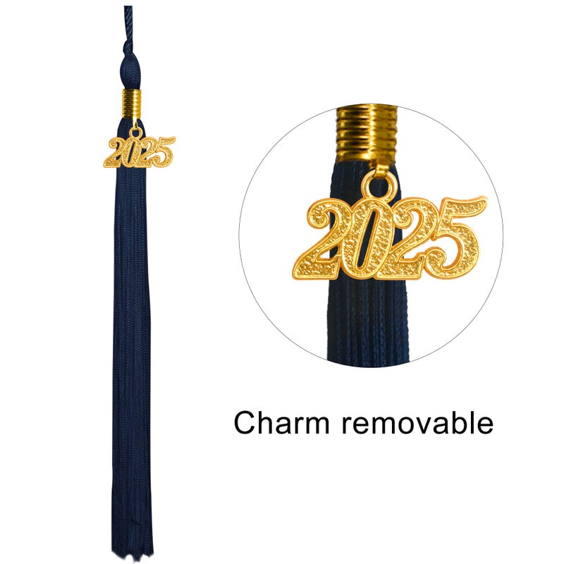 GraduationMall قبعة تخرج لمرحلة رياض الأطفال والحضانة من GraduationMall باللون الأزرق الداكن مع شريط تخرج 2025 اللامع - Image 4