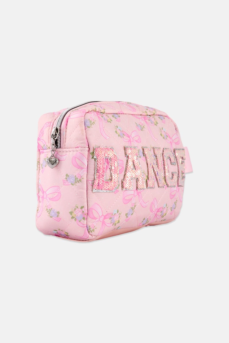 Miss Gwen's OMG Kids Girl Quilted Makeup Pouch, Powder Pink - Image 3