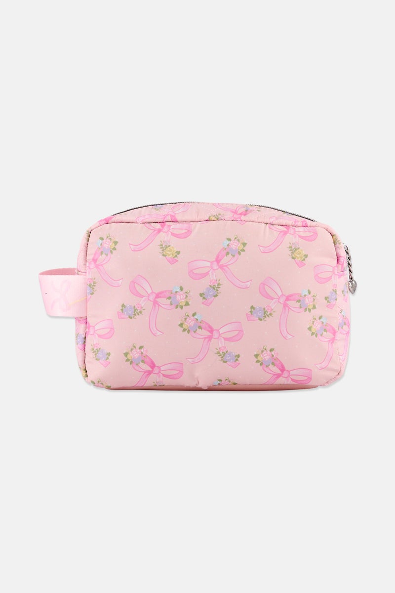 Miss Gwen's OMG Kids Girl Quilted Makeup Pouch, Powder Pink - Image 4