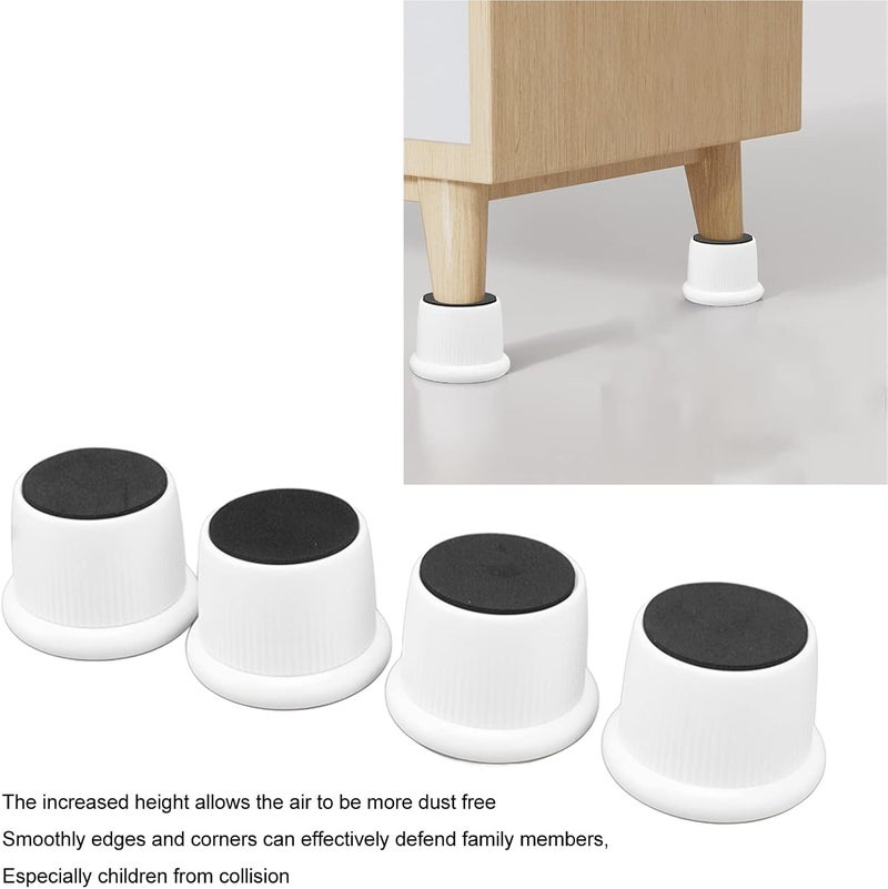 Furniture Risers, 4Pcs Chair Pads Height Adjustablebed Riser Chair Leg Protectors Sofa Leg Risers for Home Bedroom(White) - Image 3